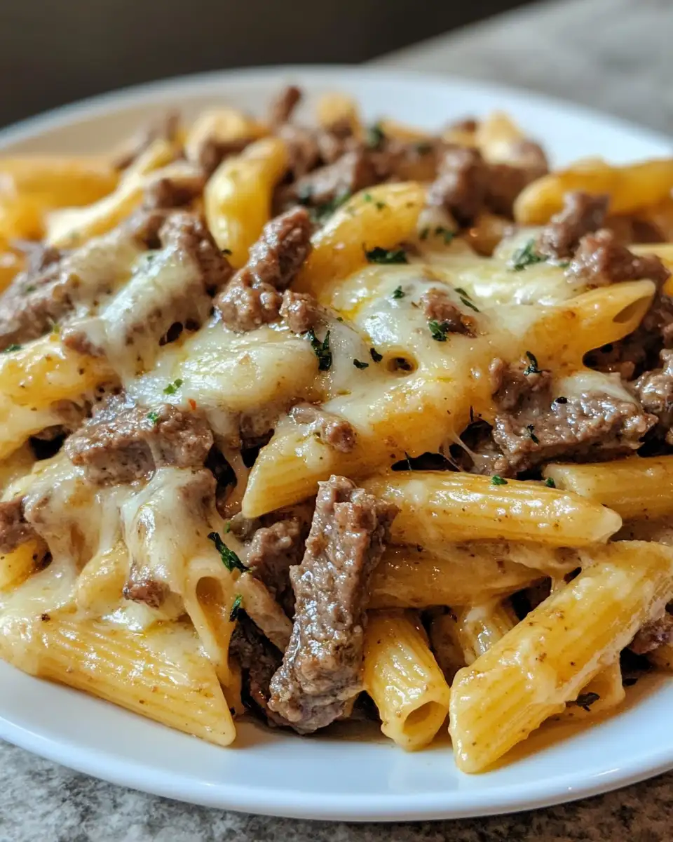 Philly Cheese Steak Pasta: A Delicious Twist on a Classic Favorite 6 Final dish - Philly Cheese Steak Pasta: A Delicious Twist on a Classic Favorite