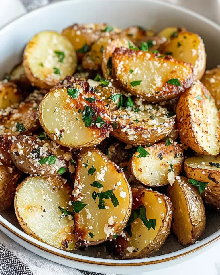 Irresistibly Delicious Roasted Garlic Parmesan Potatoes Recipe - Featured Image