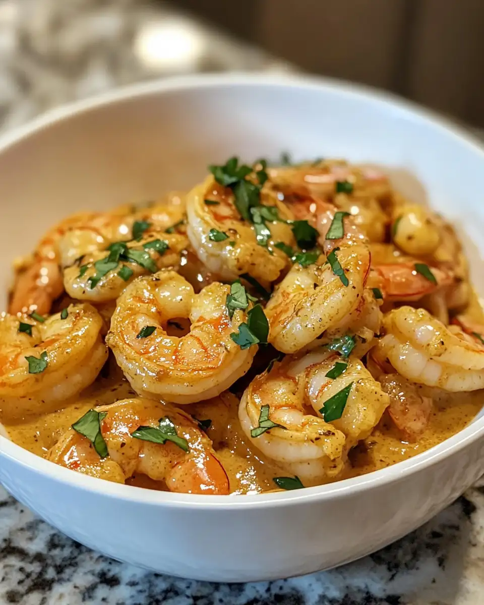 Final dish - Savor the Simplicity: Easy Creamy Garlic Shrimp Delight