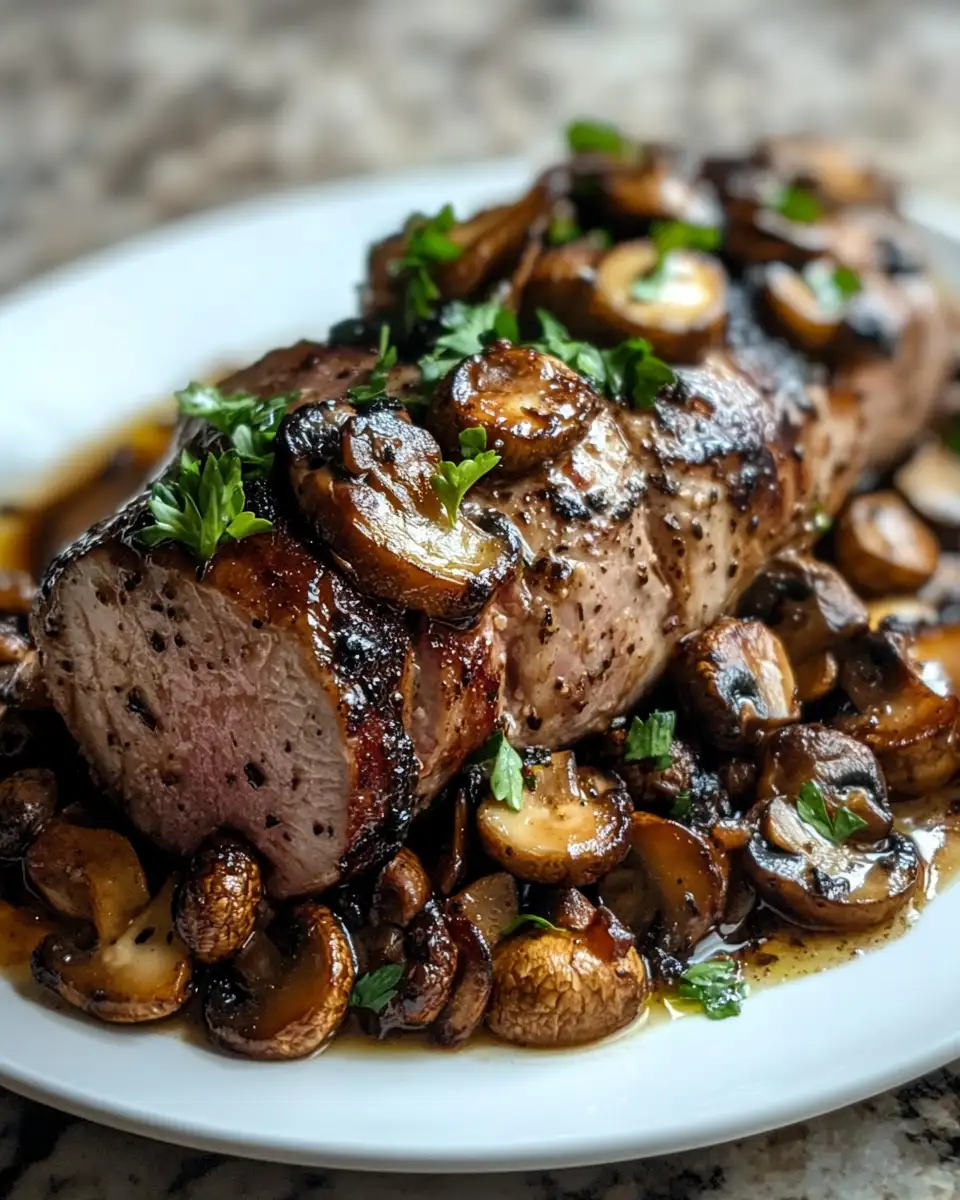 Savor the Simplicity: Easy Mushroom Pork Tenderloin Delight 6 Final dish - Savor the Simplicity: Easy Mushroom Pork Tenderloin Delight