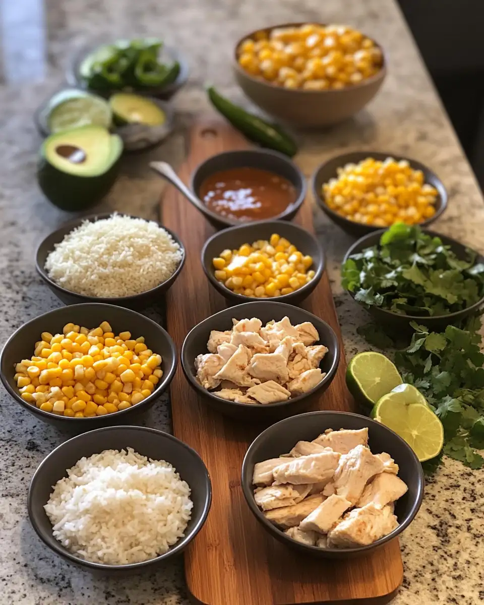 Irresistibly Easy Street Corn Chicken Rice Bowl Recipe for Busy Weeknights 4 Ingredients for Irresistibly Easy Street Corn Chicken Rice Bowl Recipe for Busy Weeknights