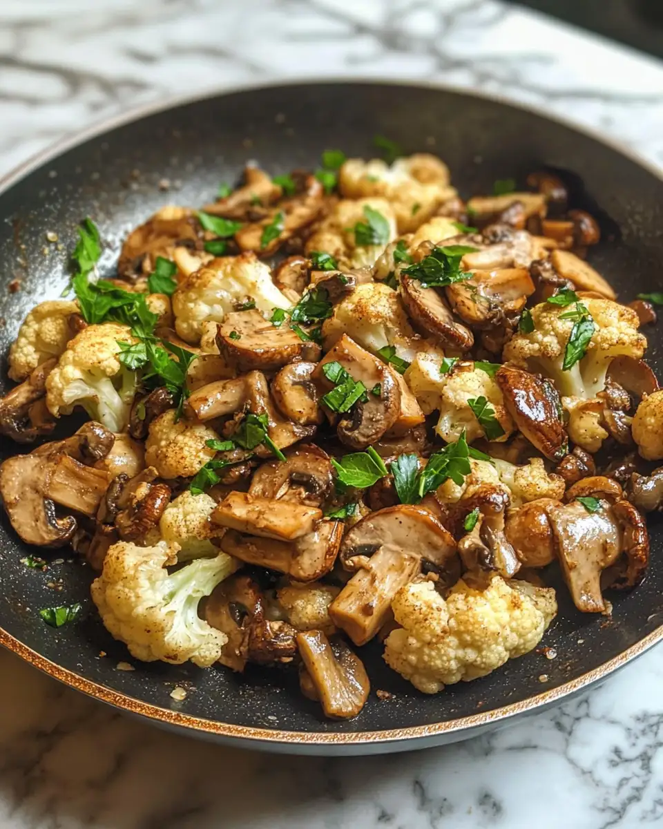 Savor the Flavor: Garlic Cauliflower Mushroom Skillet Magic 6 Final dish - Savor the Flavor: Garlic Cauliflower Mushroom Skillet Magic