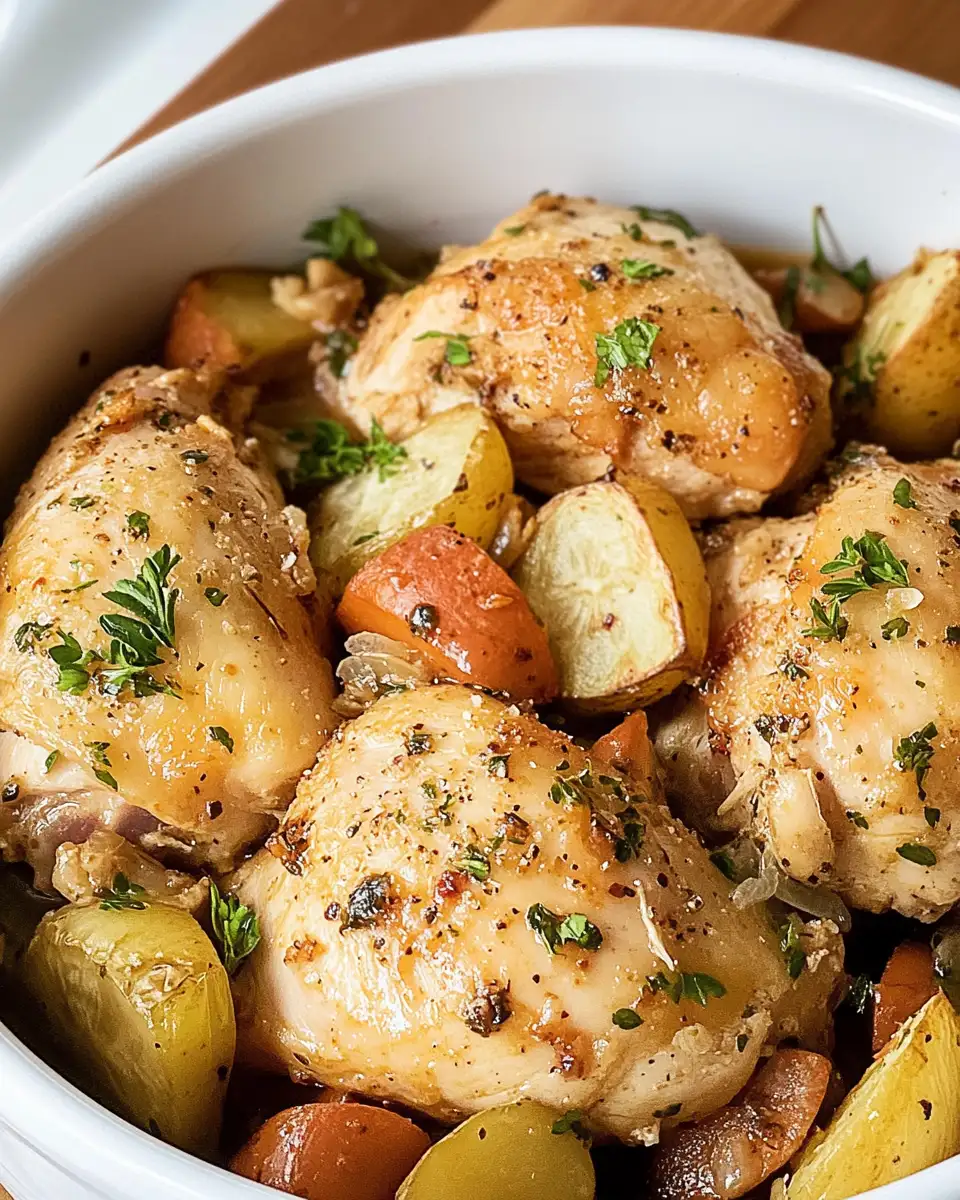 Savory Garlic Parmesan Crockpot Chicken and Veggies Delight - Featured Image