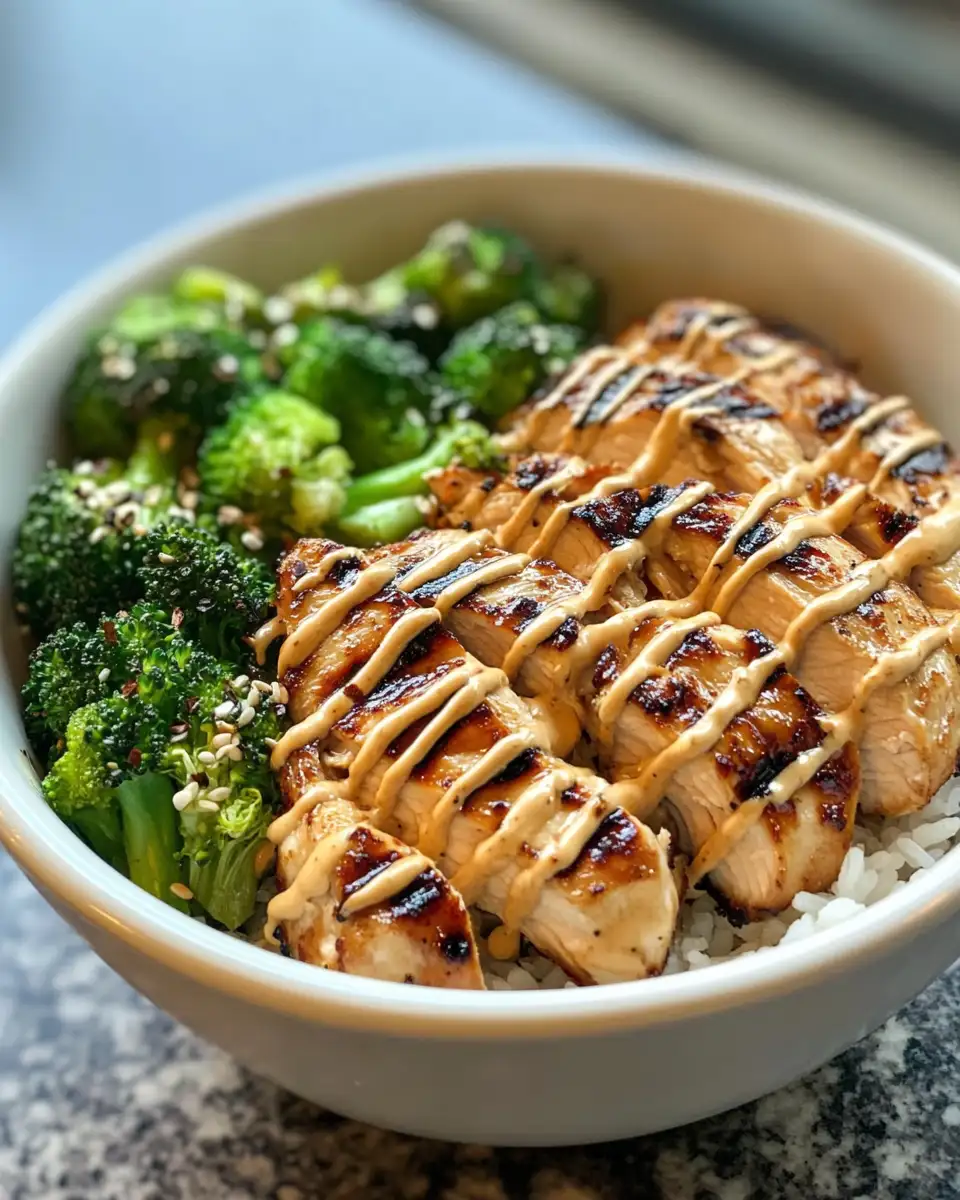 Savor the Flavor: Grilled Chicken and Broccoli Bowls with Creamy Garlic Sauce - Featured Image