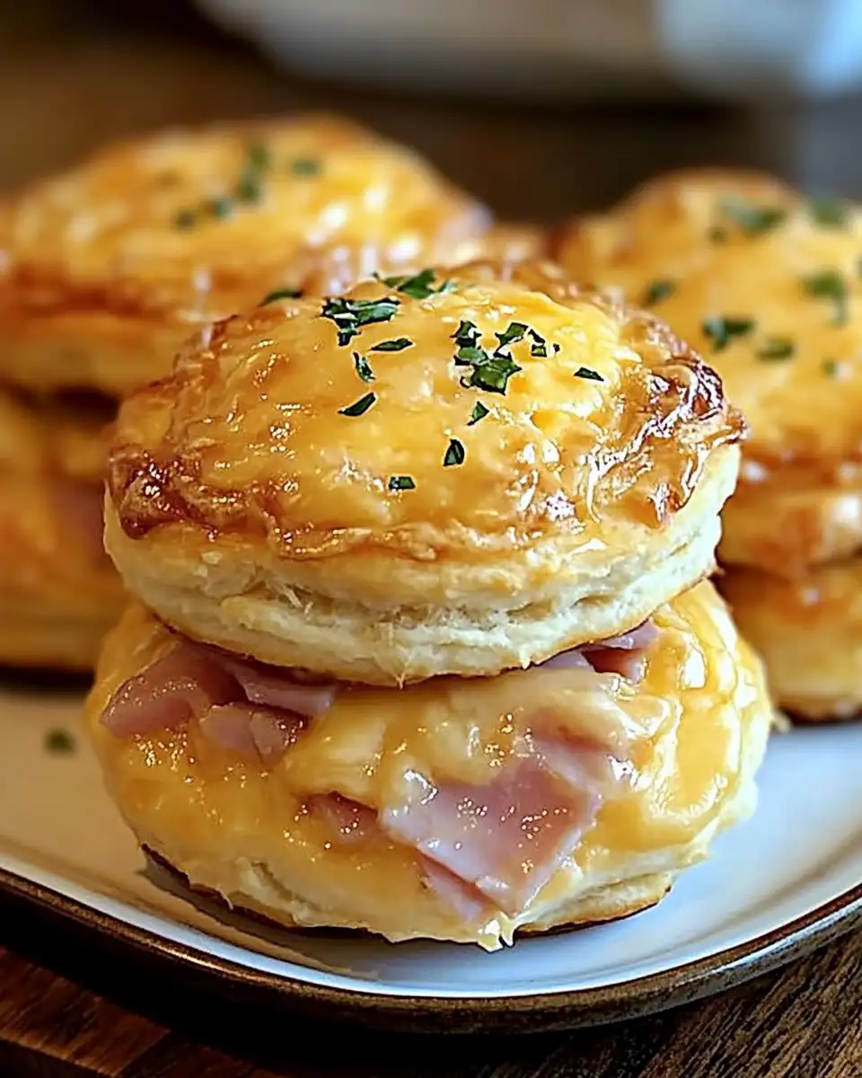 Golden Bites: Irresistible Ham and Cheese Butter Swim Biscuits Recipe - Featured Image