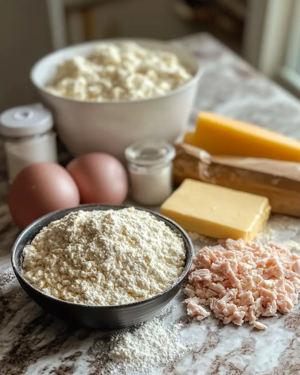 Golden Bites: Irresistible Ham and Cheese Butter Swim Biscuits Recipe 4 Ingredients for Golden Bites: Irresistible Ham and Cheese Butter Swim Biscuits Recipe