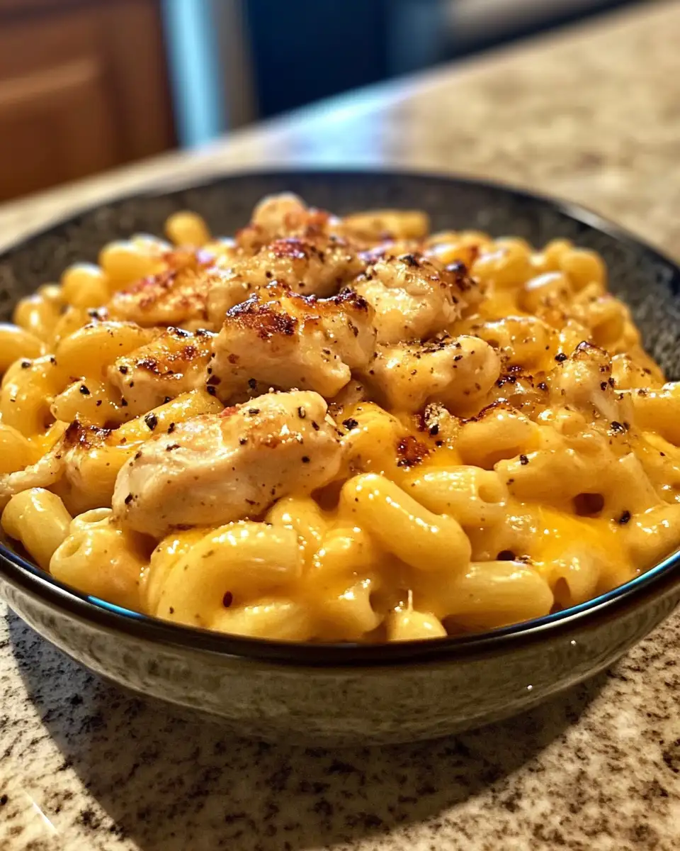 Final dish - Irresistible Honey Pepper Chicken Mac & Cheese: Comfort Food with a Sweet Kick