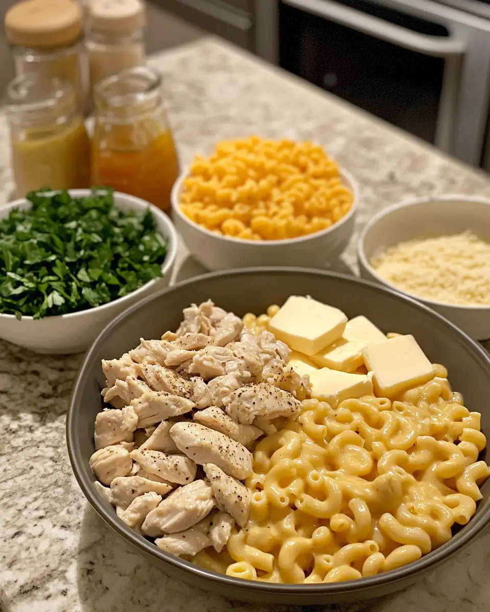 Ingredients for Irresistible Honey Pepper Chicken Mac & Cheese: Comfort Food with a Sweet Kick
