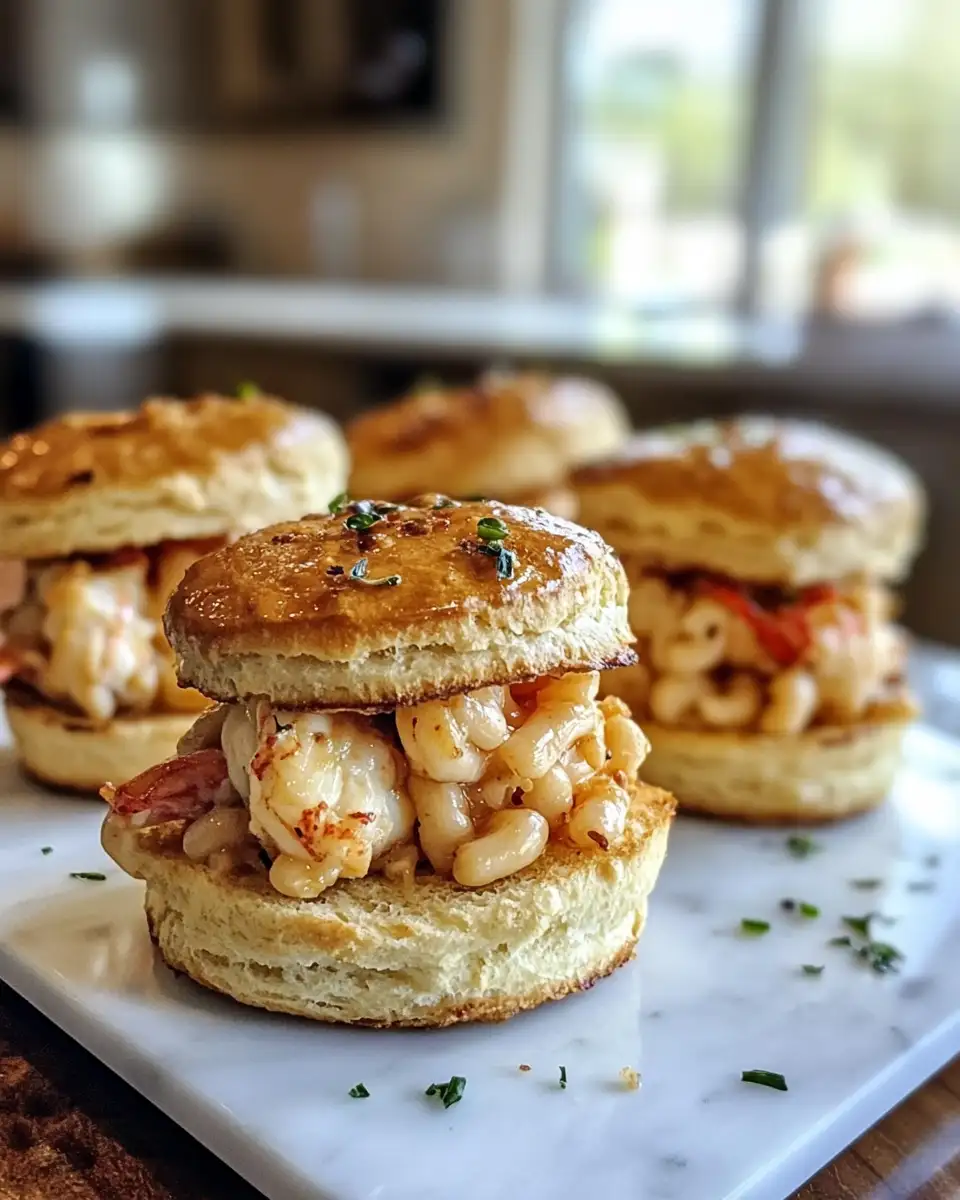 Final dish - Dive into Decadence: Hot Honey Lobster & Mac Biscuit Sliders