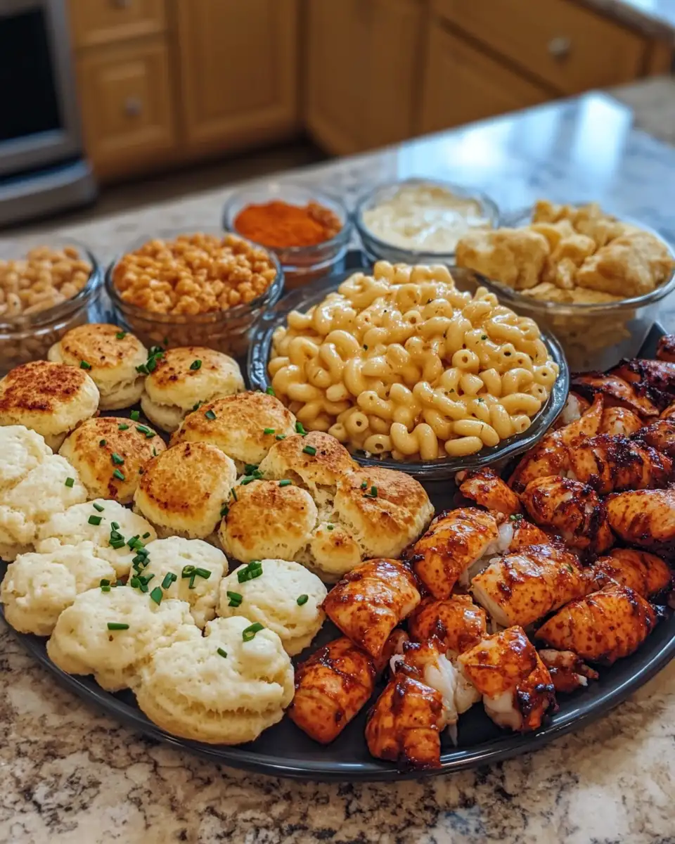 Ingredients for Dive into Decadence: Hot Honey Lobster & Mac Biscuit Sliders