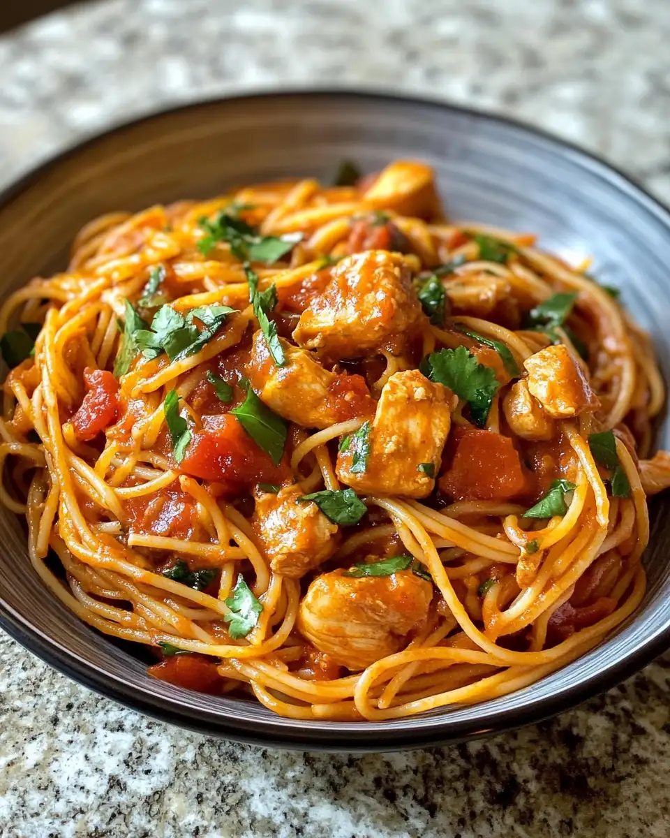 Sizzling Southern Delight: Irresistible Spicy Chicken Spaghetti 6 Final dish - Sizzling Southern Delight: Irresistible Spicy Chicken Spaghetti