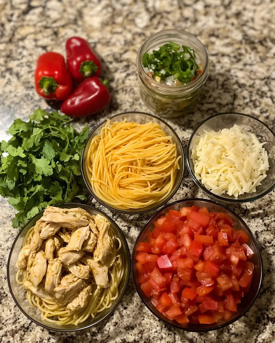 Sizzling Southern Delight: Irresistible Spicy Chicken Spaghetti 4 Ingredients for Sizzling Southern Delight: Irresistible Spicy Chicken Spaghetti