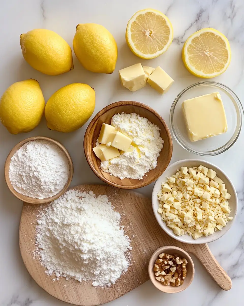 Ingredients for Zesty Delight: Discover the Ultimate Lemon Crunch Bars Recipe