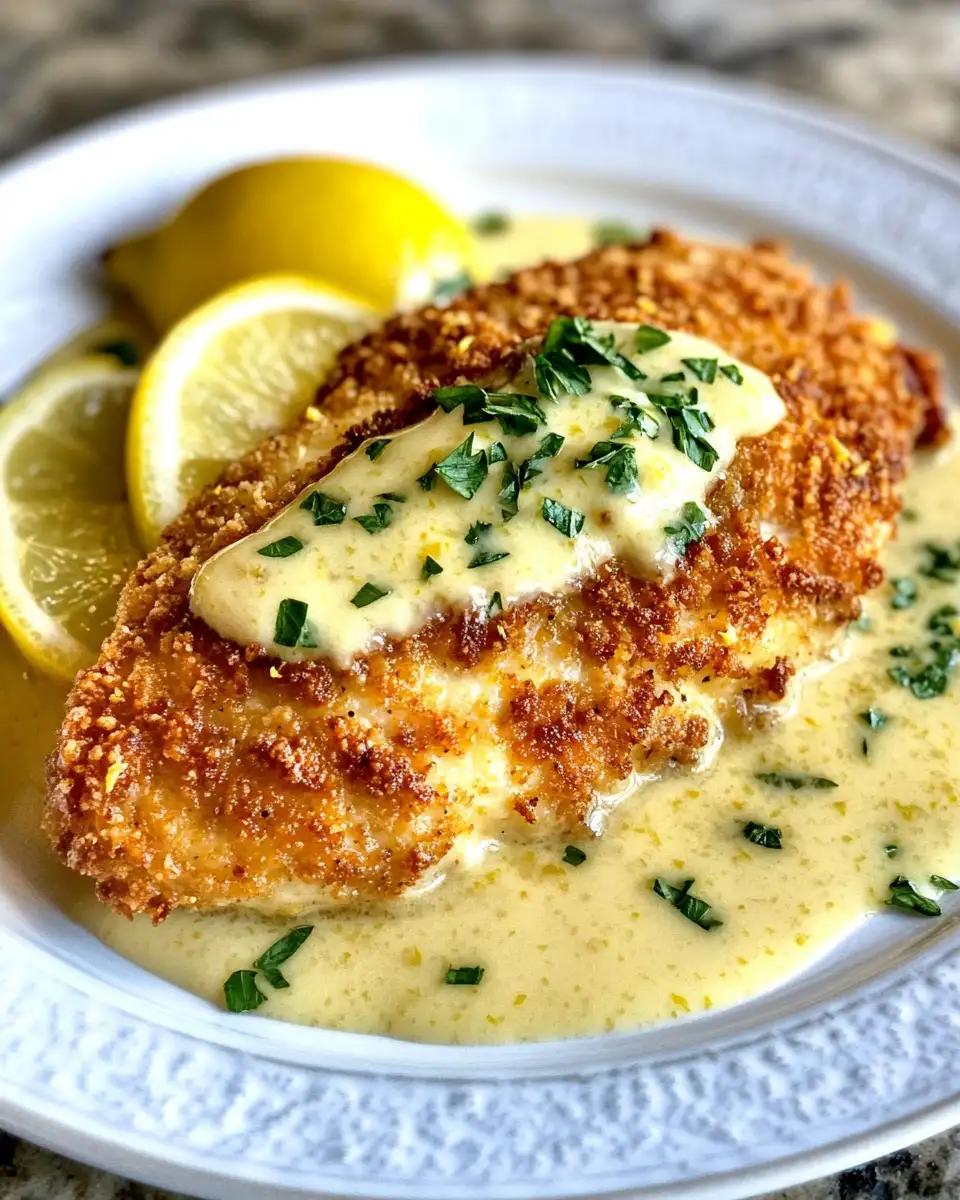 Zesty Lemon Pecorino Crusted Chicken with Dreamy Creamy Lemon Sauce 6 Final dish - Zesty Lemon Pecorino Crusted Chicken with Dreamy Creamy Lemon Sauce