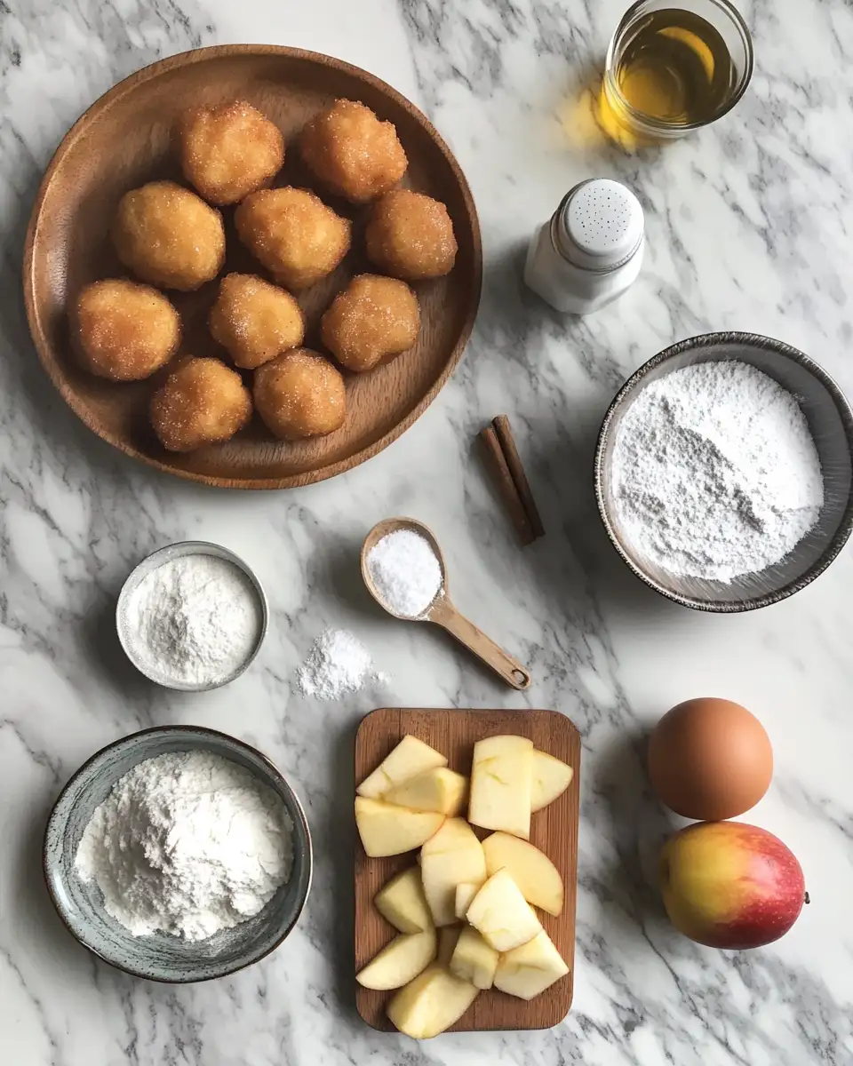 Ingredients for Bite-Sized Bliss: Irresistible Mini Cinnamon Apple Fritters Recipe