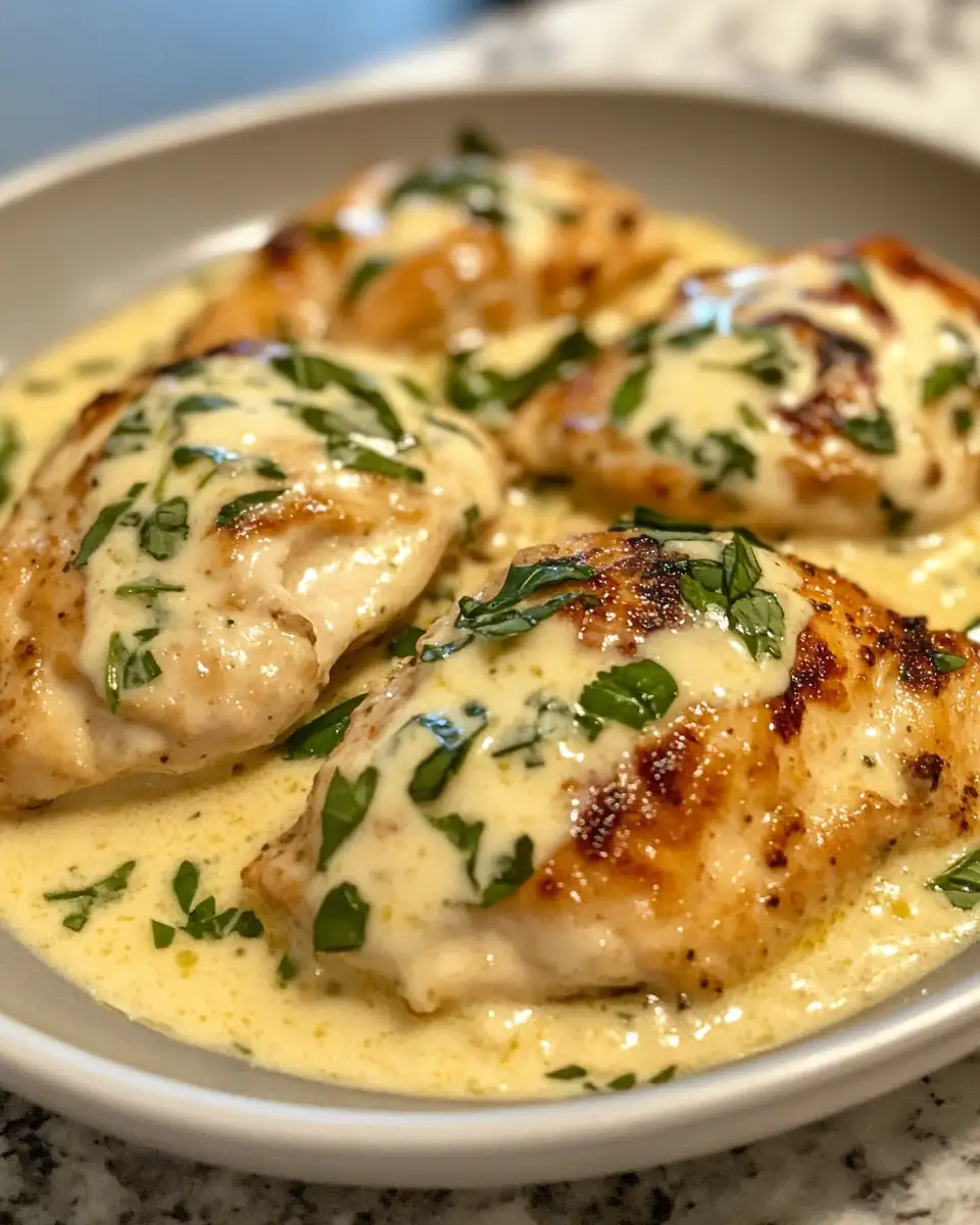 Melt-in-Your-Mouth Mozzarella Chicken in Basil Cream Sauce Delight 4 Final dish - Melt-in-Your-Mouth Mozzarella Chicken in Basil Cream Sauce Delight