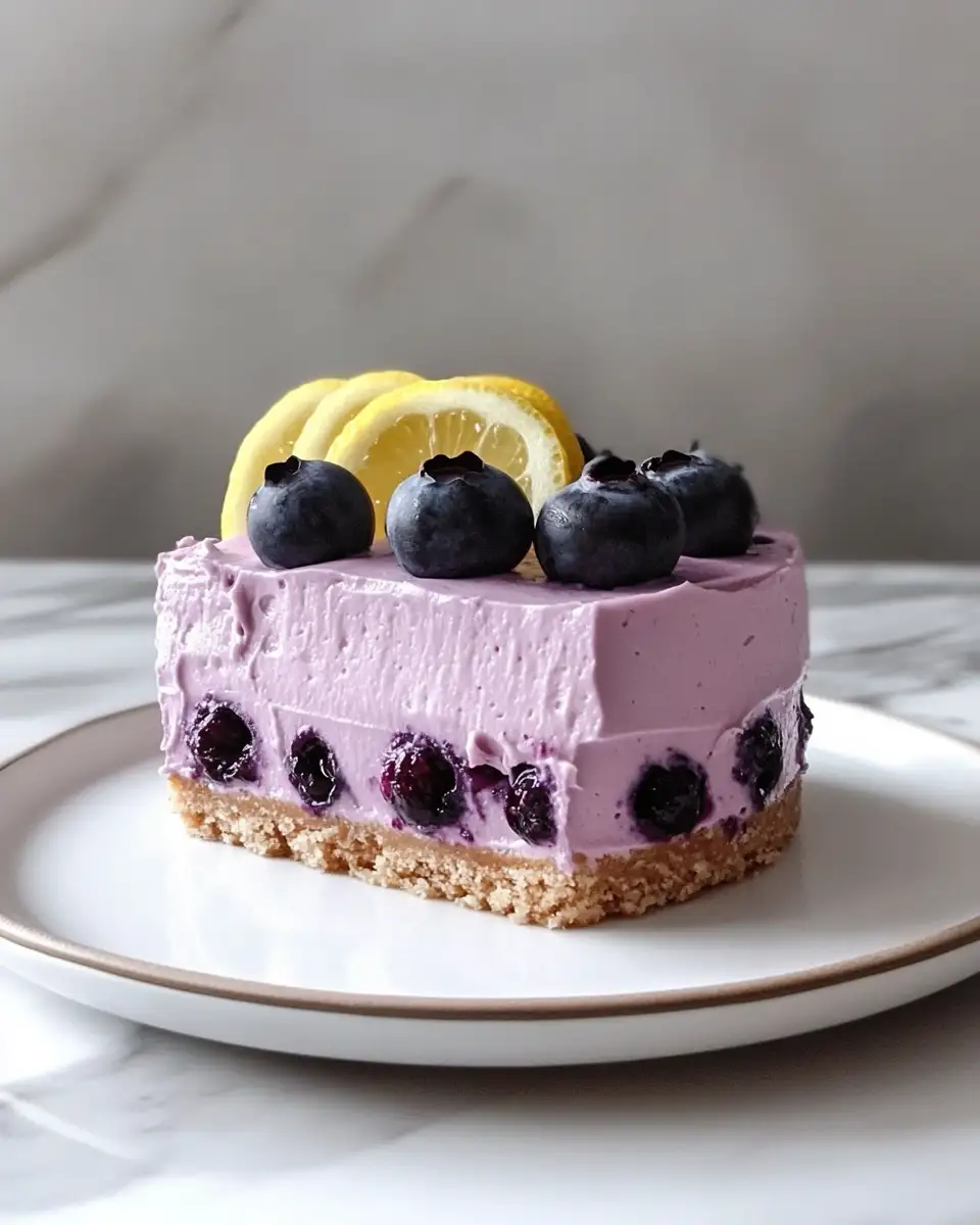 Zesty Delight: No-Bake Lemon Dazzling Blueberry Cream Cake - Featured Image