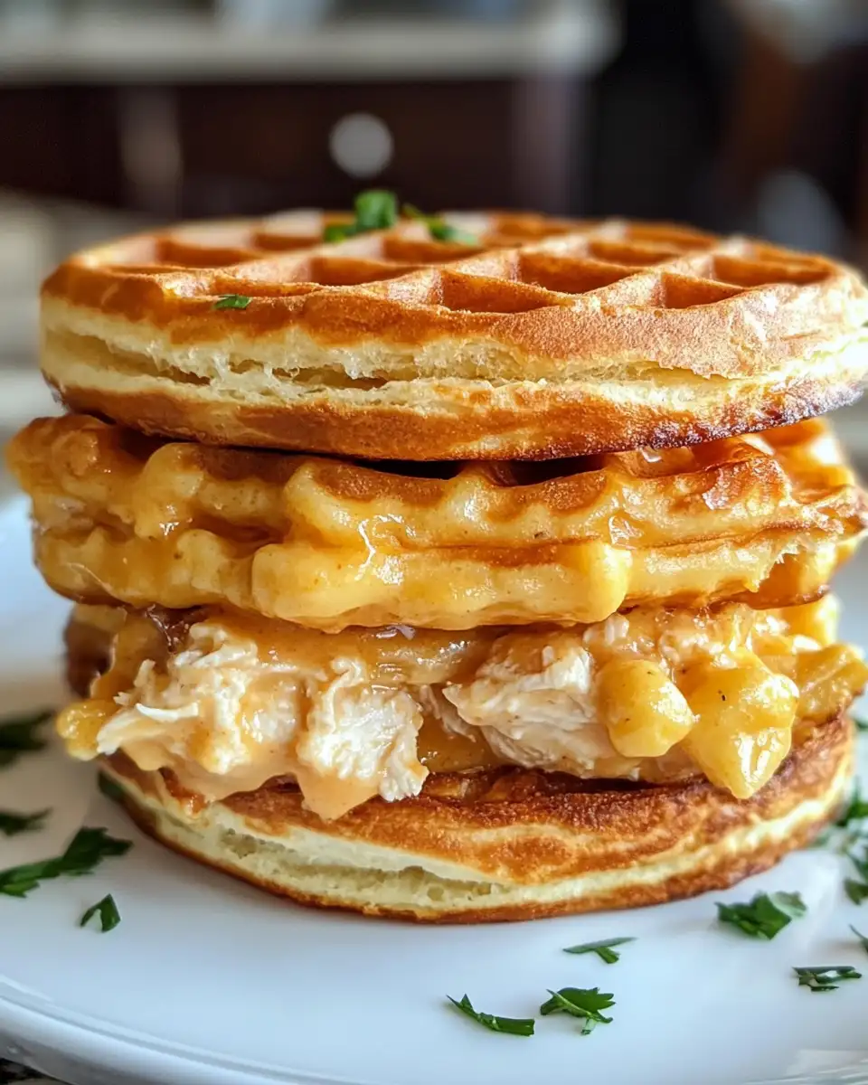 Irresistible Ranch Chicken Mac-Stuffed Waffle Biscuit Towers: The Ultimate Comfort Food Creation - Featured Image