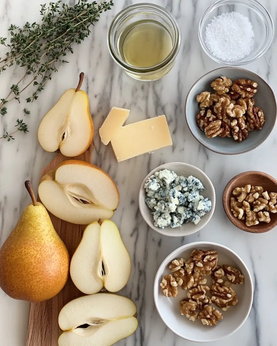 Decadent Delights: Roasted Pears with Blue Cheese and Walnuts 4 Ingredients for Decadent Delights: Roasted Pears with Blue Cheese and Walnuts