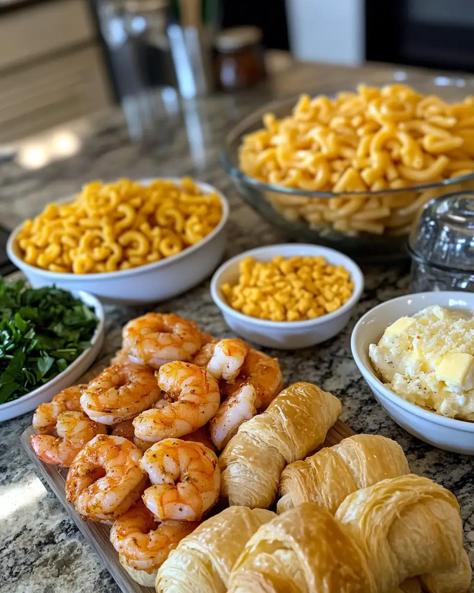 Spice Up Your Brunch with Spicy Shrimp & Garlic Mac Croissant Sandwich Cups 4 Ingredients for Spice Up Your Brunch with Spicy Shrimp & Garlic Mac Croissant Sandwich Cups