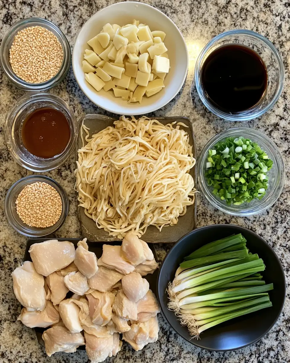 Irresistibly Flavorful: Sticky Garlic Chicken Noodles That Wow 4 Ingredients for Irresistibly Flavorful: Sticky Garlic Chicken Noodles That Wow