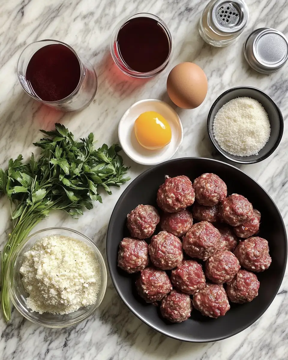 Savor the Flavor: Tender Red Wine Braised Meatballs That Melt in Your Mouth 4 Ingredients for Savor the Flavor: Tender Red Wine Braised Meatballs That Melt in Your Mouth