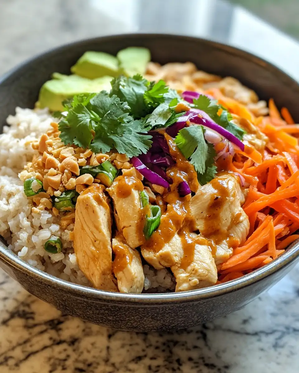 Savor the Flavor: Thai Peanut Chicken Buddha Bowl Bliss 6 Final dish - Savor the Flavor: Thai Peanut Chicken Buddha Bowl Bliss