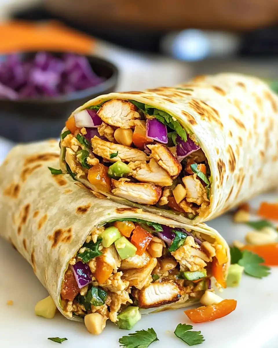 Spice Up Your Lunch with Irresistible Thai Peanut Chicken Wraps - Featured Image