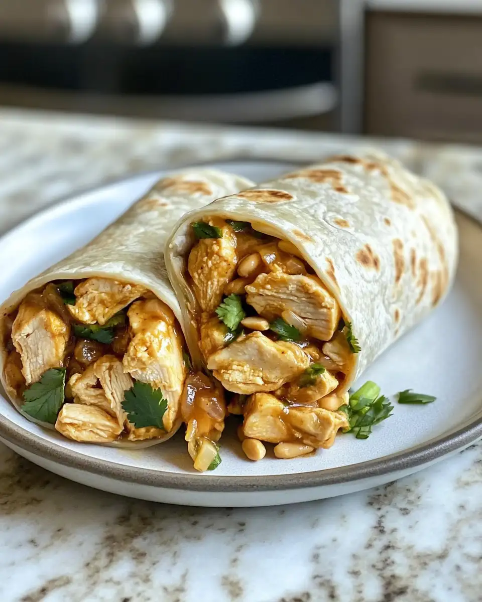 Final dish - Savor the Spice: Irresistible Thai Peanut Chicken Wraps