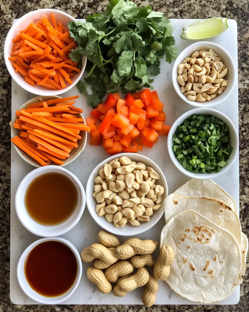 Ingredients for Spice Up Your Lunch with Irresistible Thai Peanut Chicken Wraps