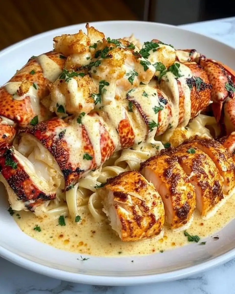 Dive into Flavor: The Ultimate Cajun Lobster Crab and Salmon Alfredo Recipe - Featured Image