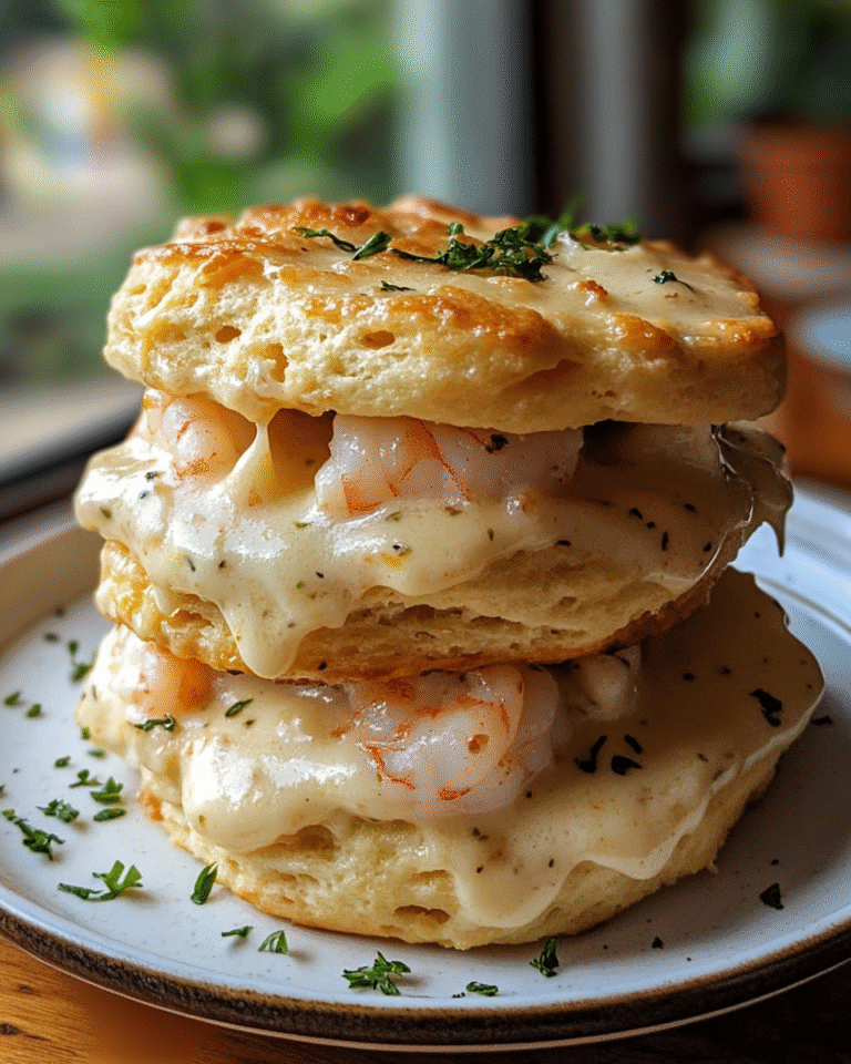 Melt-in-Your-Mouth Triple-Cheese Shrimp Alfredo Biscuit Stackers Extravaganza 5 Melt-in-Your-Mouth Triple-Cheese Shrimp Alfredo Biscuit Stackers Extravaganza - Featured Image