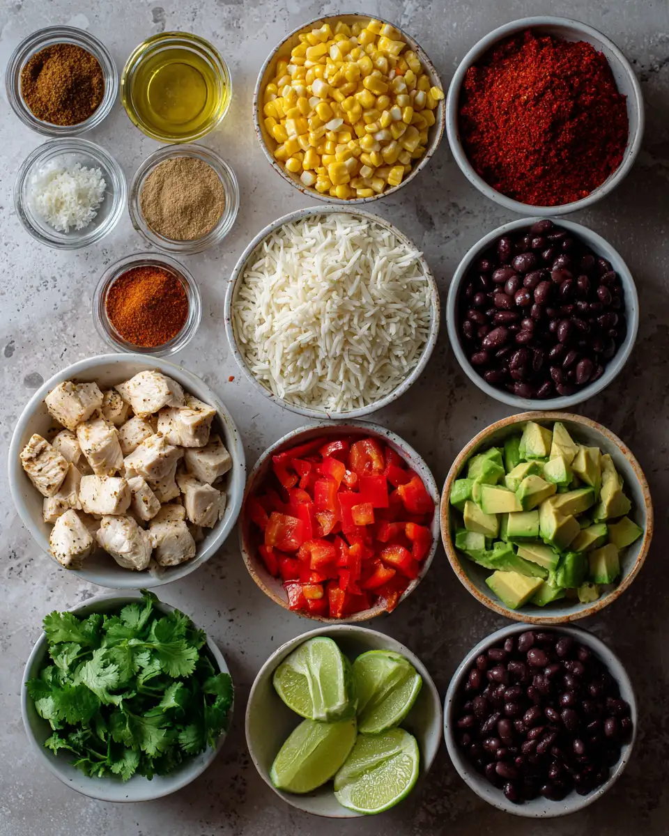 Spice Up Your Dinner with Flavorful Chili Chicken Rice Bowls 4 Ingredients for Spice Up Your Dinner with Flavorful Chili Chicken Rice Bowls