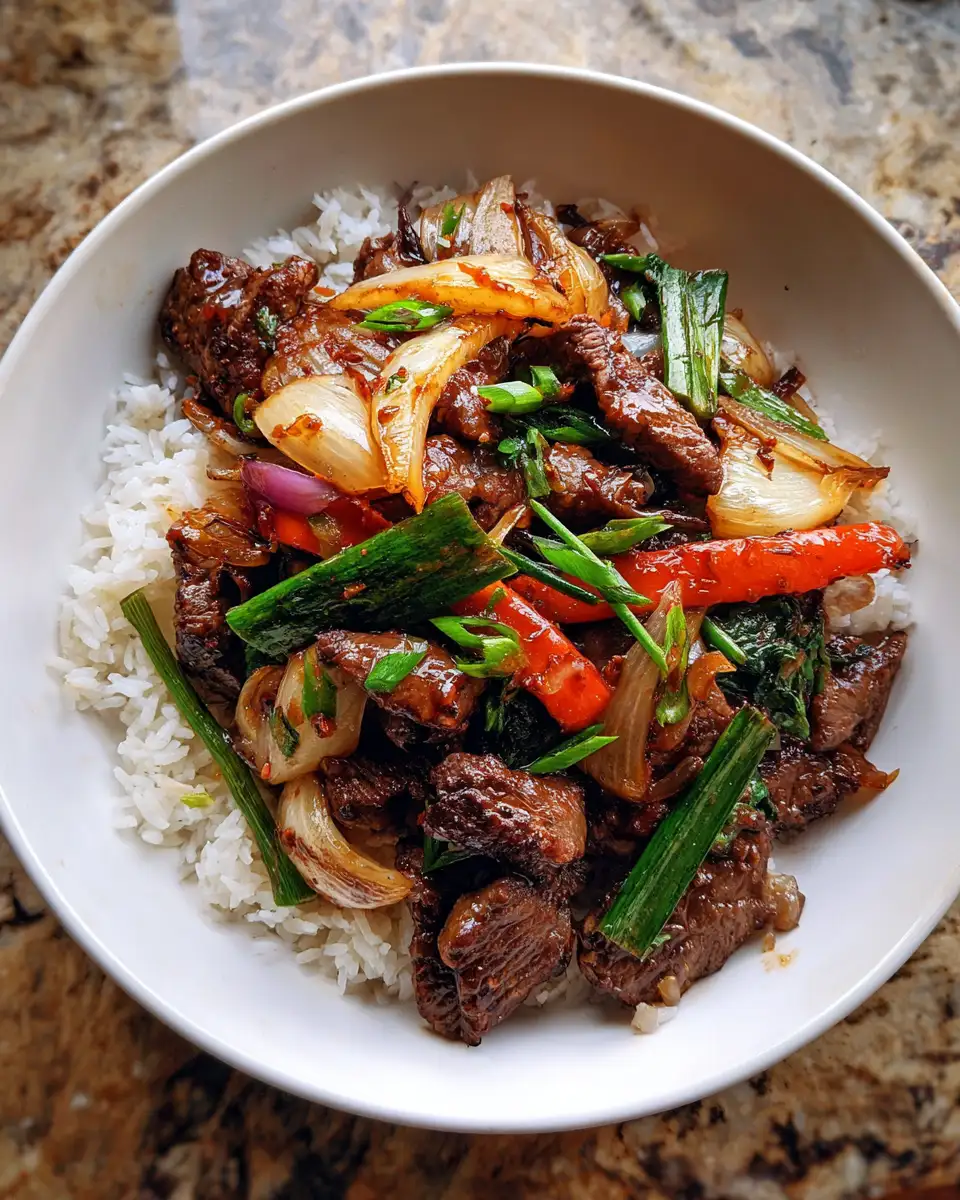 Final dish - Sizzle and Spice Dive into the Perfect Chinese Beef and Onion Stir Fry