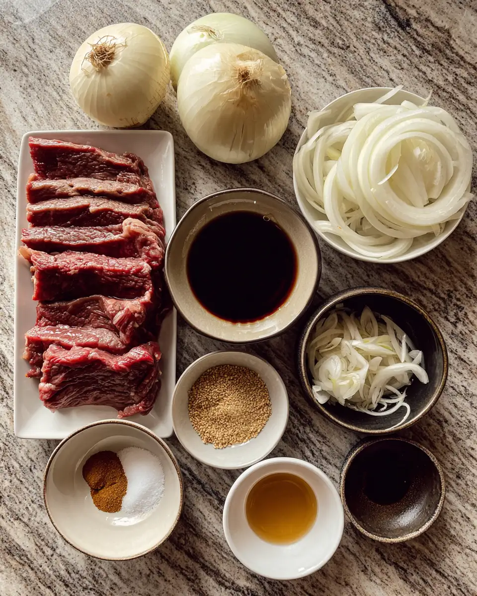 Ingredients for Sizzle and Spice Dive into the Perfect Chinese Beef and Onion Stir Fry