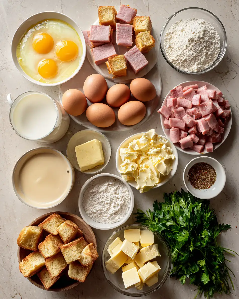Ingredients for Wake Up to the Ultimate Eggs Benedict Casserole Delight