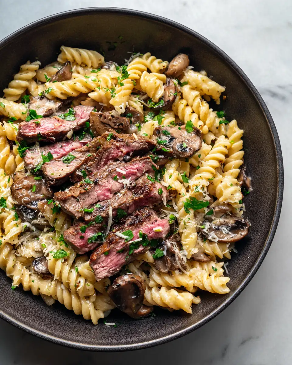 Savor the Simplicity: One-Skillet Butter Parmesan Steak Pasta Delight 6 Final dish - Savor the Simplicity: One-Skillet Butter Parmesan Steak Pasta Delight