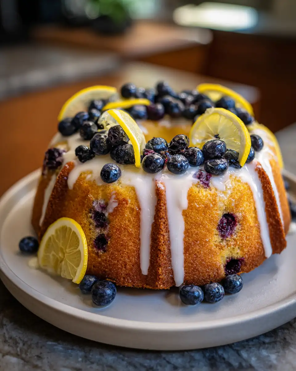 Final dish - Bursting with Flavor: The Ultimate Blueberry Lemon Cake Recipe