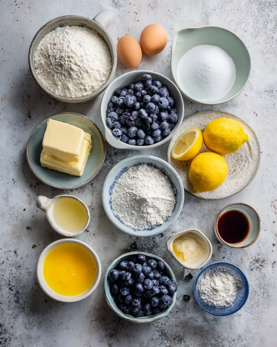 Ingredients for Bursting with Flavor: The Ultimate Blueberry Lemon Cake Recipe