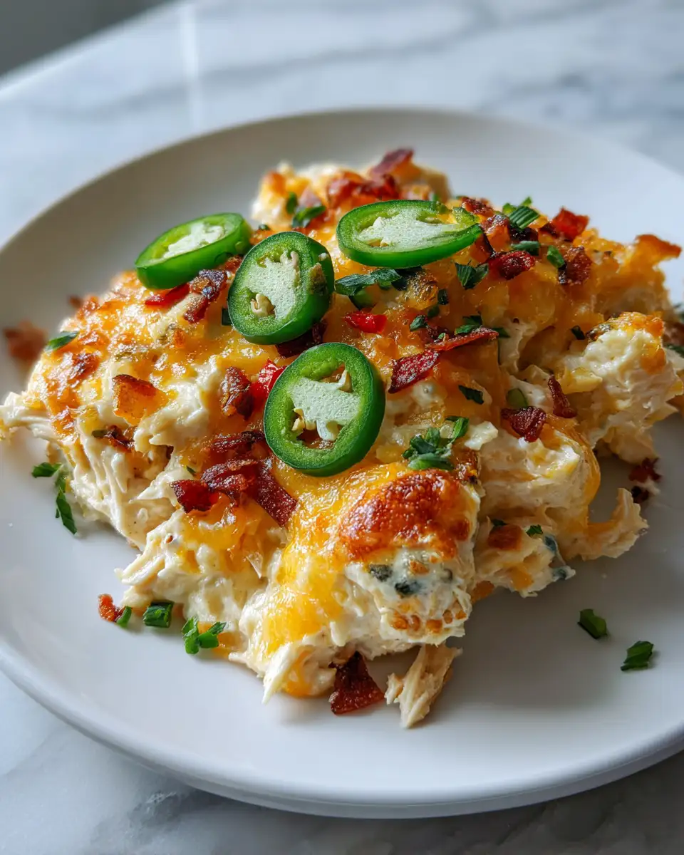 Irresistible Cheesy Jalapeño Popper Chicken Casserole Explosion - Featured Image