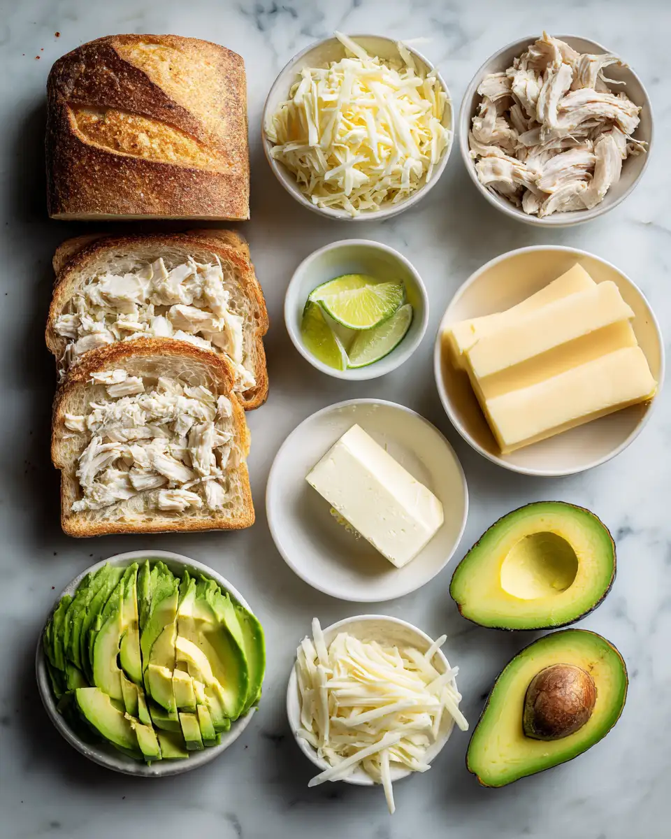 Savor the Ultimate Chicken Avocado Melt Sandwich Delight 4 Ingredients for Savor the Ultimate Chicken Avocado Melt Sandwich Delight