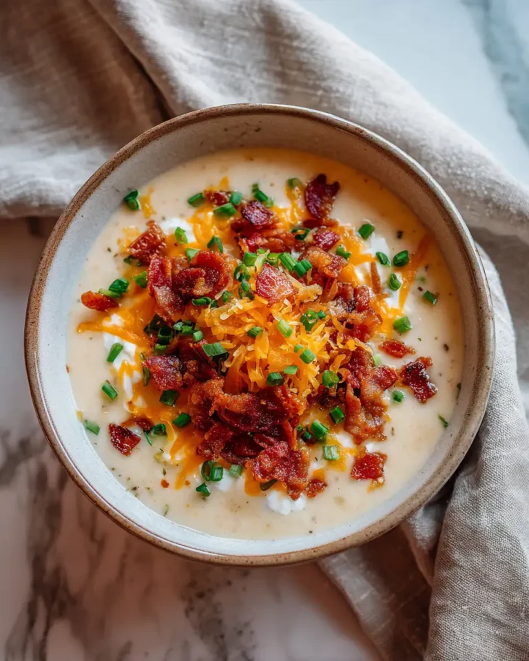 Ultimate Comfort in a Bowl Crockpot Loaded Baked Potato Soup Recipe - Featured Image