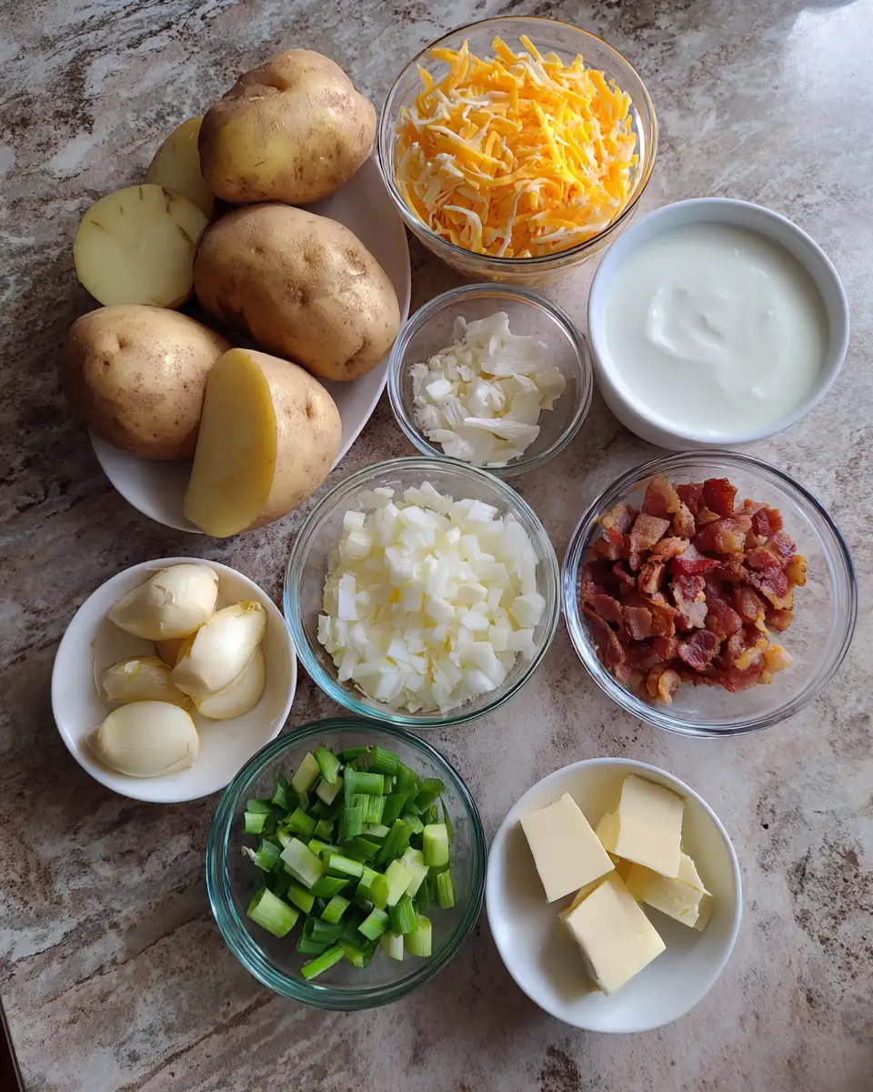 Ingredients for Ultimate Comfort in a Bowl Crockpot Loaded Baked Potato Soup Recipe