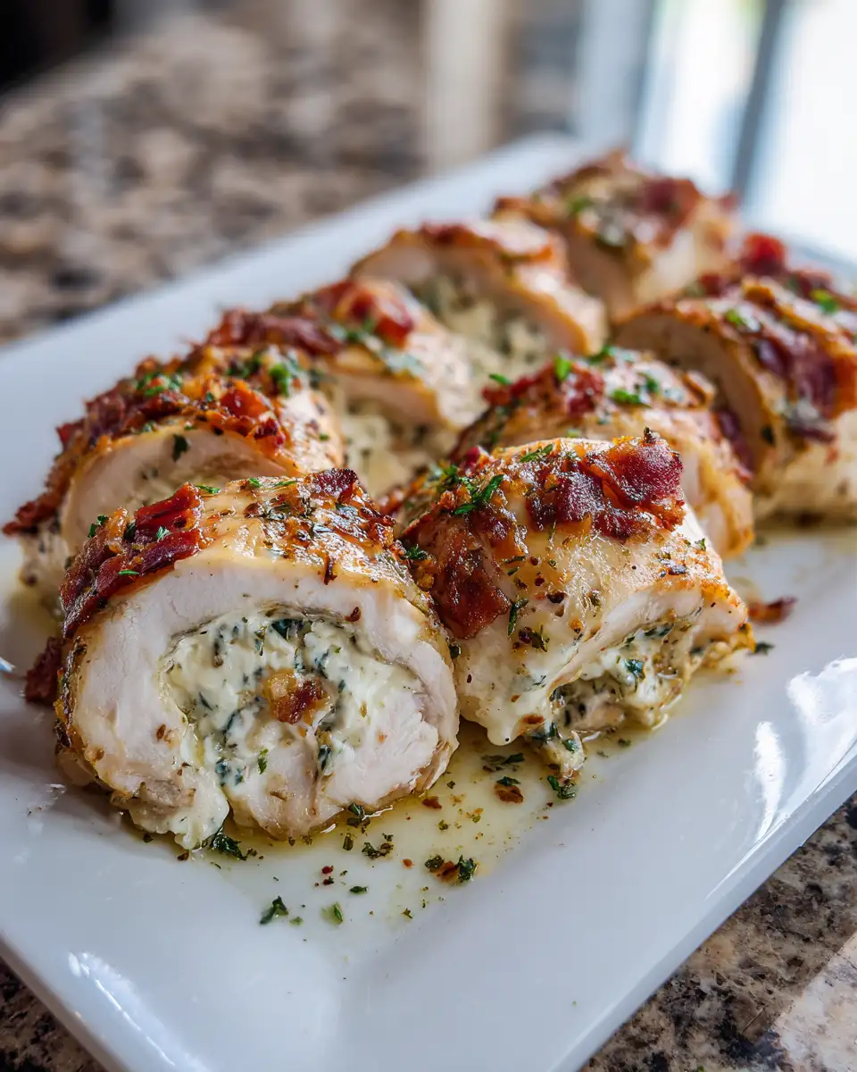 Final dish - Irresistible Garlic Cream Cheese Chicken Roll-Ups for a Flavor-Packed Dinner