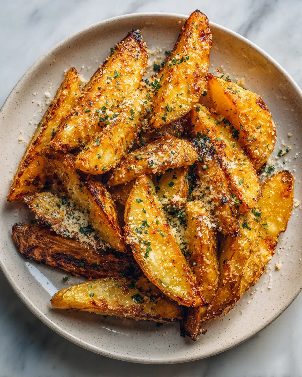 Final dish - Crispy Perfection: Garlic Parmesan Potato Wedges That Will Elevate Your Snack Game