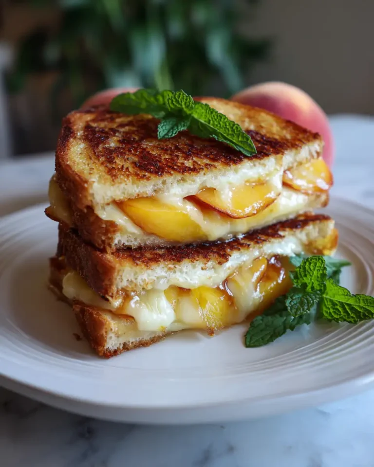 Sweet and Savory Bliss Grilled Cheese with Honey Peaches - Featured Image