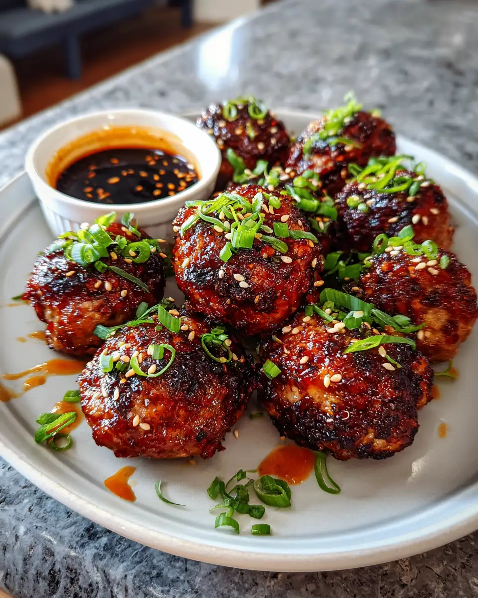 Final dish - Sizzle and Spice: Korean BBQ Meatballs with Spicy Mayo Dip Delight