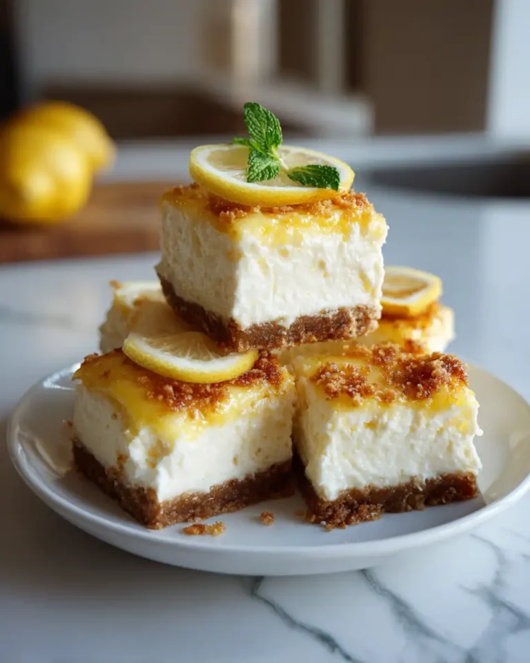 Zesty Delight: Irresistible Lemon Cheesecake Squares - Featured Image