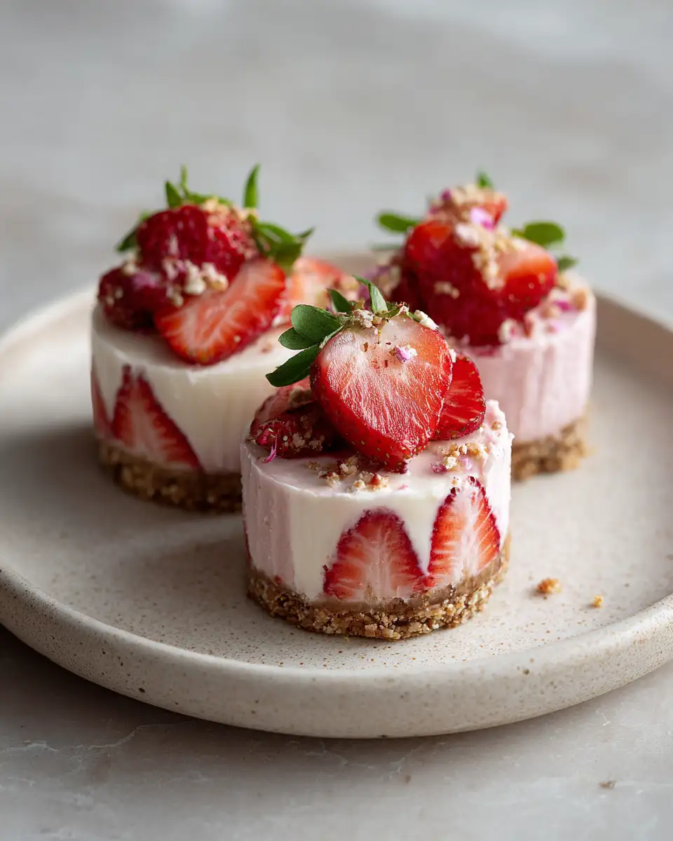 Blissful Bites: No-Bake Strawberry Cheesecake Protein Delights 6 Final dish - Blissful Bites: No-Bake Strawberry Cheesecake Protein Delights