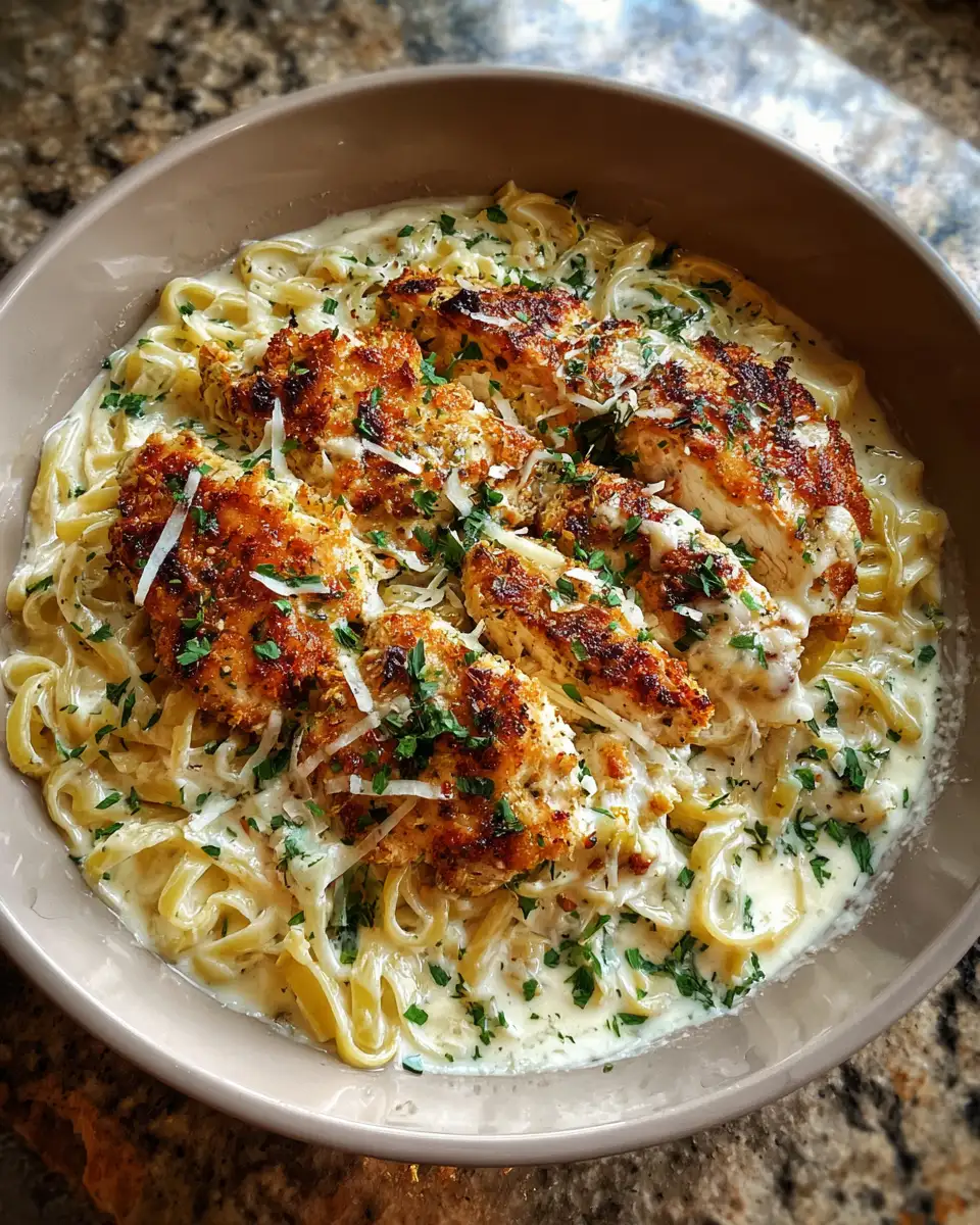 Sizzle Up Supper with a Parmesan Crusted Chicken Alfredo Skillet 6 Final dish - Sizzle Up Supper with a Parmesan Crusted Chicken Alfredo Skillet